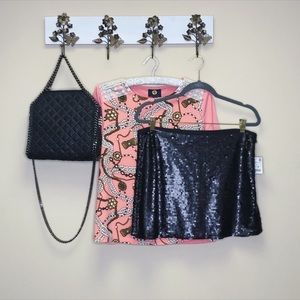 NWT Zara Sequin Black Valentine’s Day Skirt